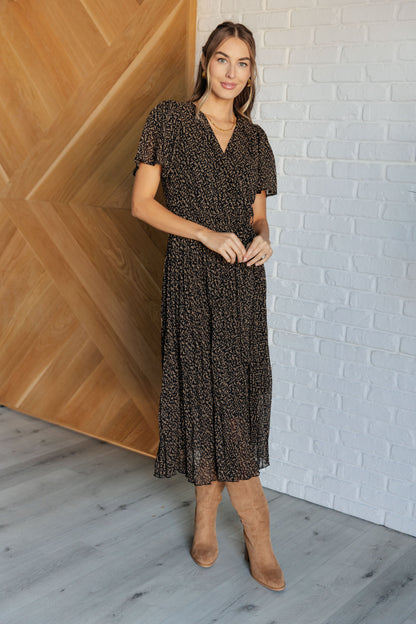 Cause A Scene Surplice Neck Midi Dress