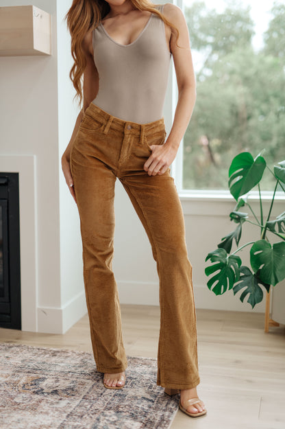 JUDY BLUE Camel Bootcut Corduroy Pants