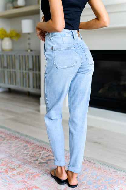 JUDY BLUE Cooper High Rise Vintage Denim Joggers