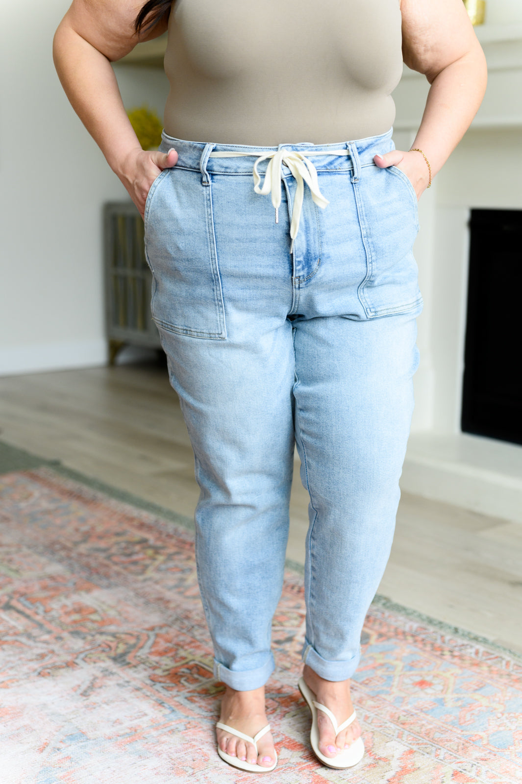 JUDY BLUE Cooper High Rise Vintage Denim Joggers