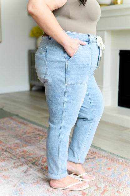 JUDY BLUE Cooper High Rise Vintage Denim Joggers