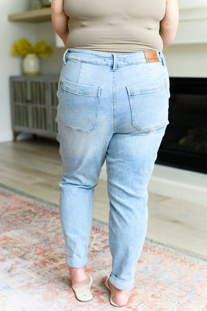 JUDY BLUE Cooper High Rise Vintage Denim Joggers