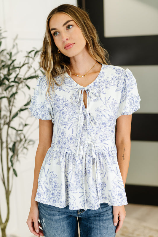 Posie Floral Bow Detail Blouse