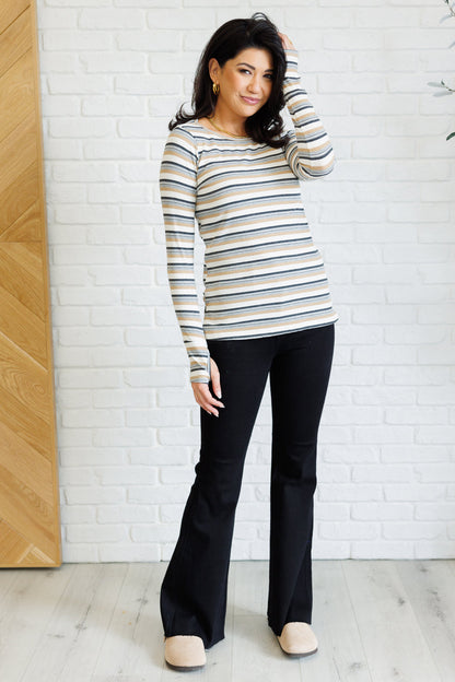 East Coast Breeze Striped Long Sleeve Top