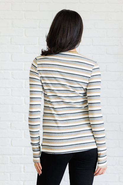 East Coast Breeze Striped Long Sleeve Top