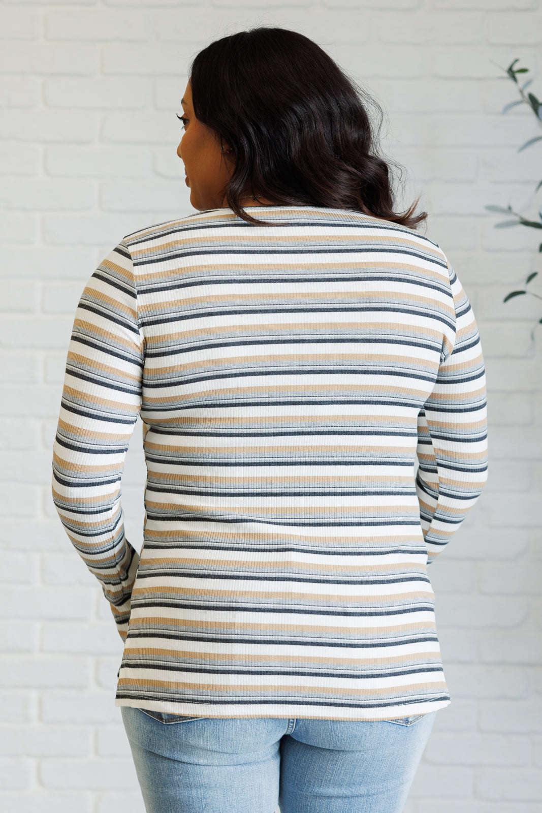 East Coast Breeze Striped Long Sleeve Top