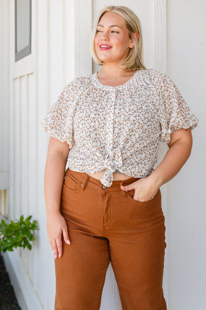 Fancy Me Floral Button Front Top