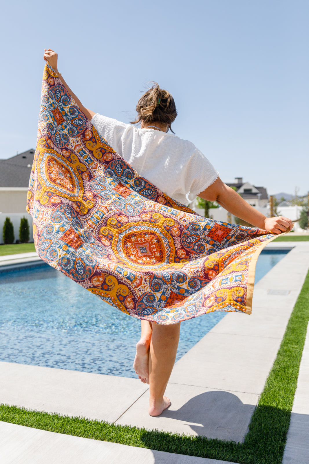 Luxury Turkish Beach Towel, Boho Medallions