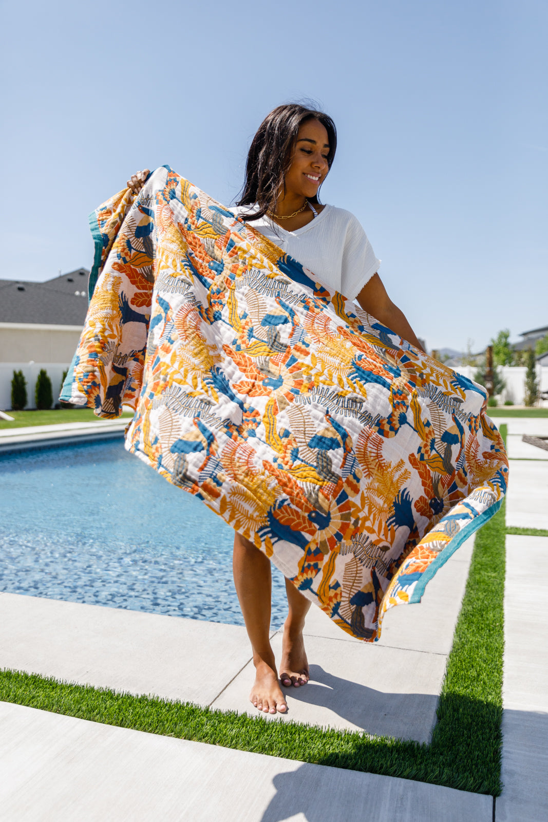 Luxury Turkish Beach Towel, Bird Of Paradise