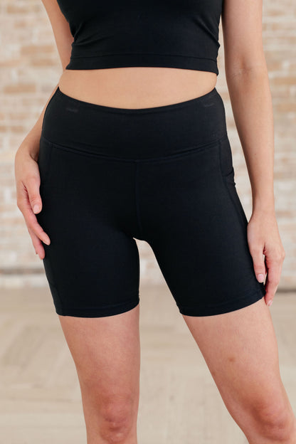 Getting Active Buttery Soft Biker Shorts, Black