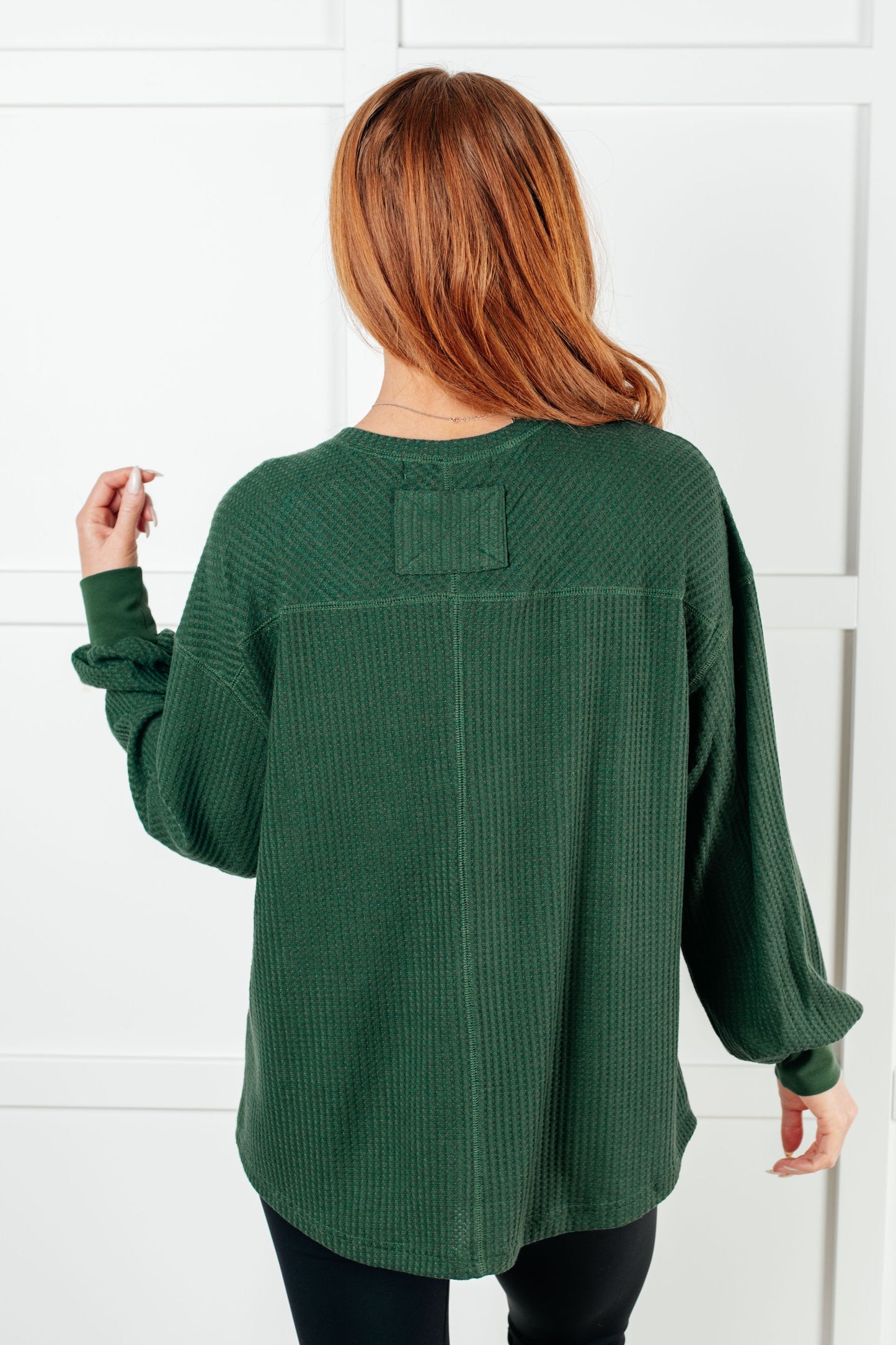 Good Things Are Coming Long Sleeve V-Neck Top, Green