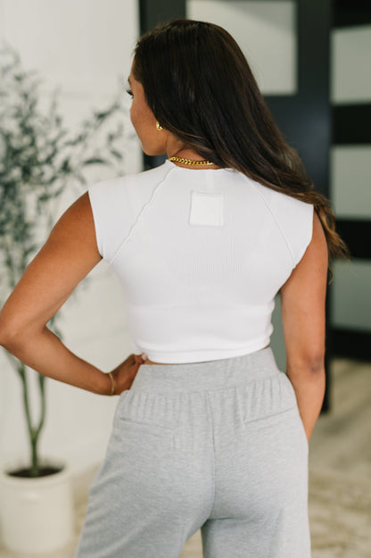 Heavenly White Cap Sleeve Crop Top
