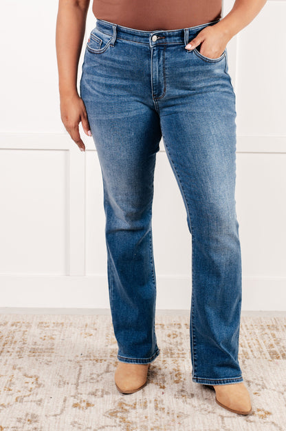 JUDY BLUE Hannah Mid Rise THERMAL Bootcut Jeans