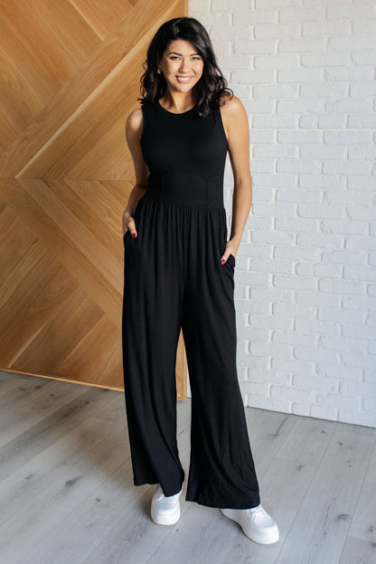 Hilary Wide Leg Jumpsuit, Black