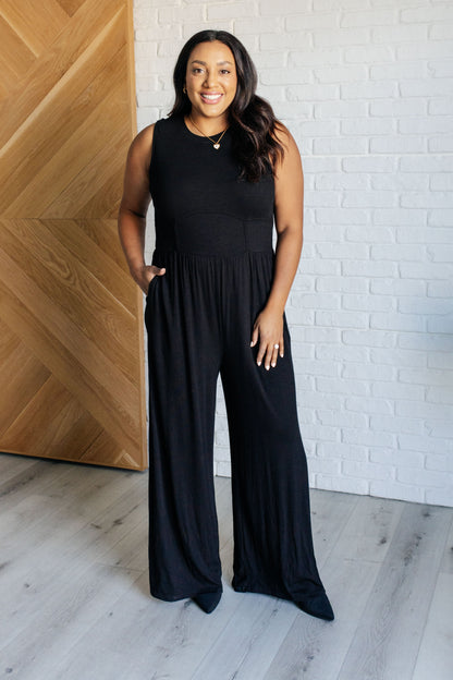 Hilary Wide Leg Jumpsuit, Black