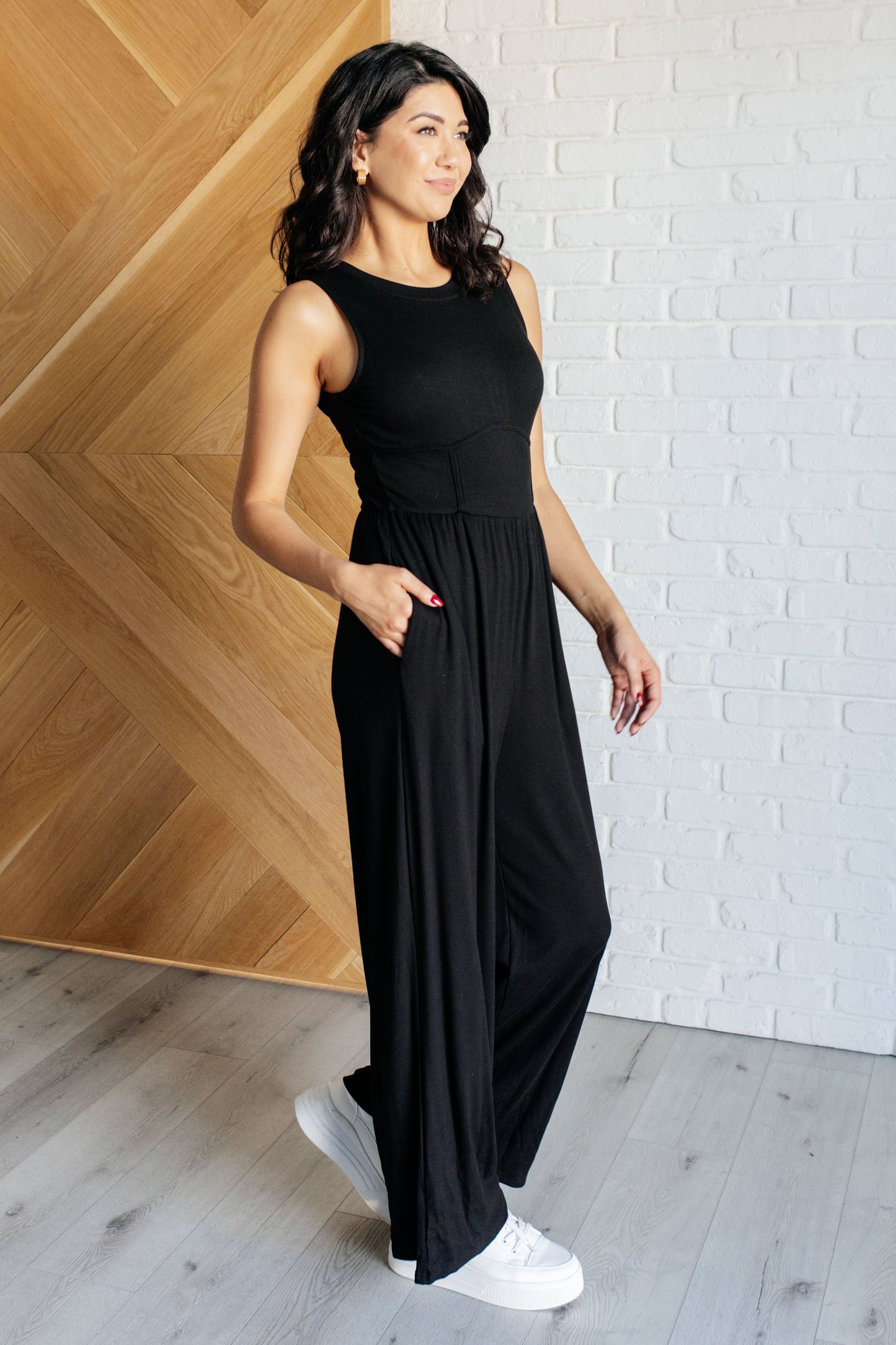 Hilary Wide Leg Jumpsuit, Black