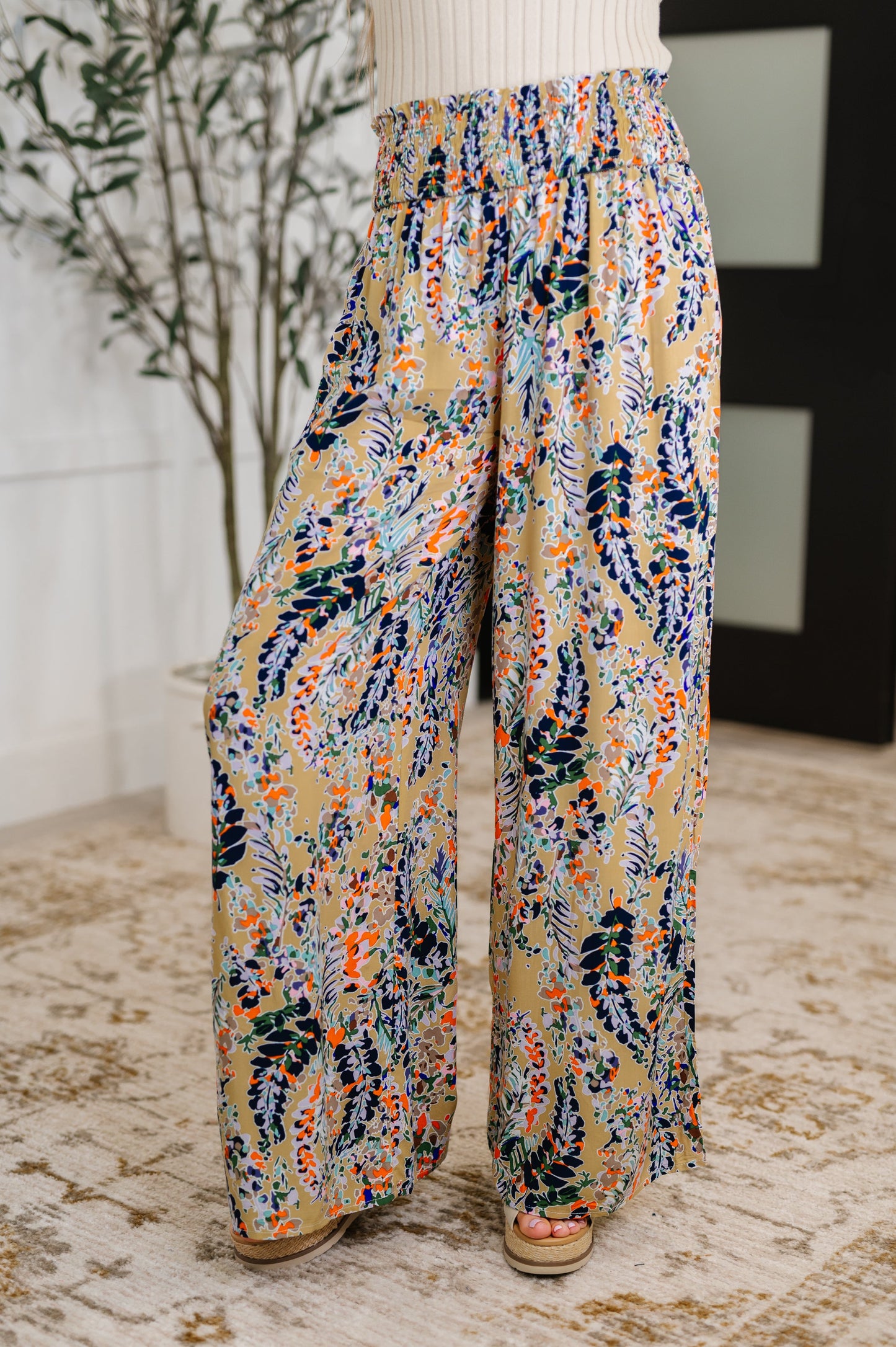Zara Boho Pattern Wide Leg Pants