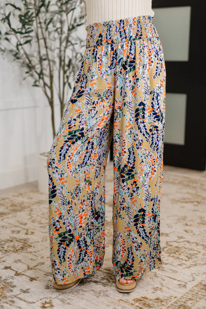 Zara Boho Pattern Wide Leg Pants