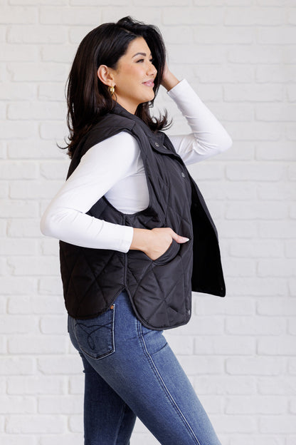 Layering Queen Quilted Puffer Vest, Black