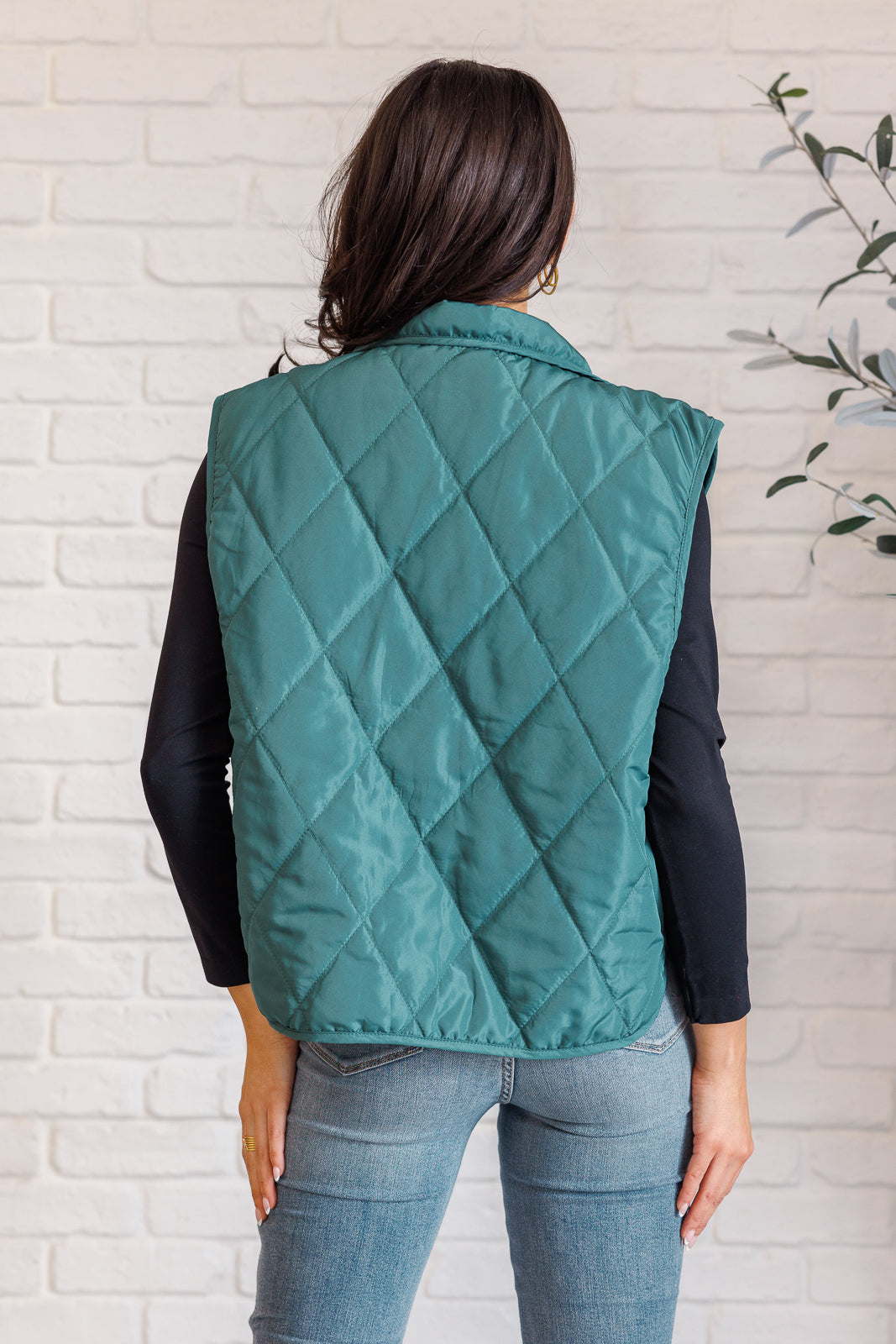 Layering Queen Quilted Puffer Vest, Hunter Green