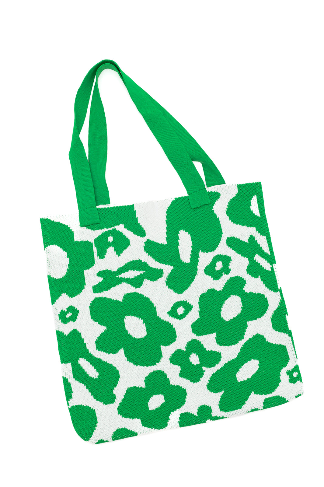 Lazy Daisy Knit Tote Bag, Green