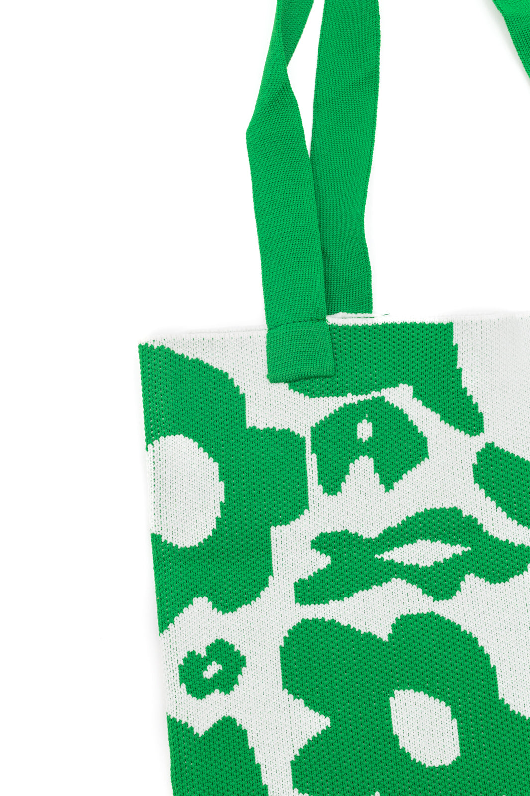 Lazy Daisy Knit Tote Bag, Green