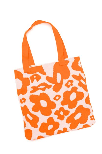 Lazy Daisy Knit Bag, Orange