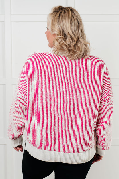 Least High Maintenance Ribbed Sweater, Pink