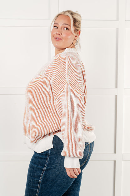 Least High Maintenance Ribbed Sweater, Peach