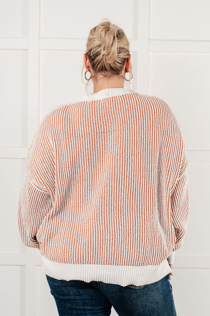 Least High Maintenance Ribbed Sweater, Peach