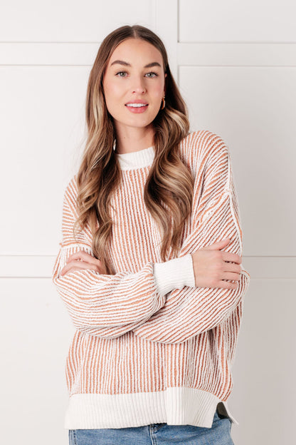 Least High Maintenance Ribbed Sweater, Peach