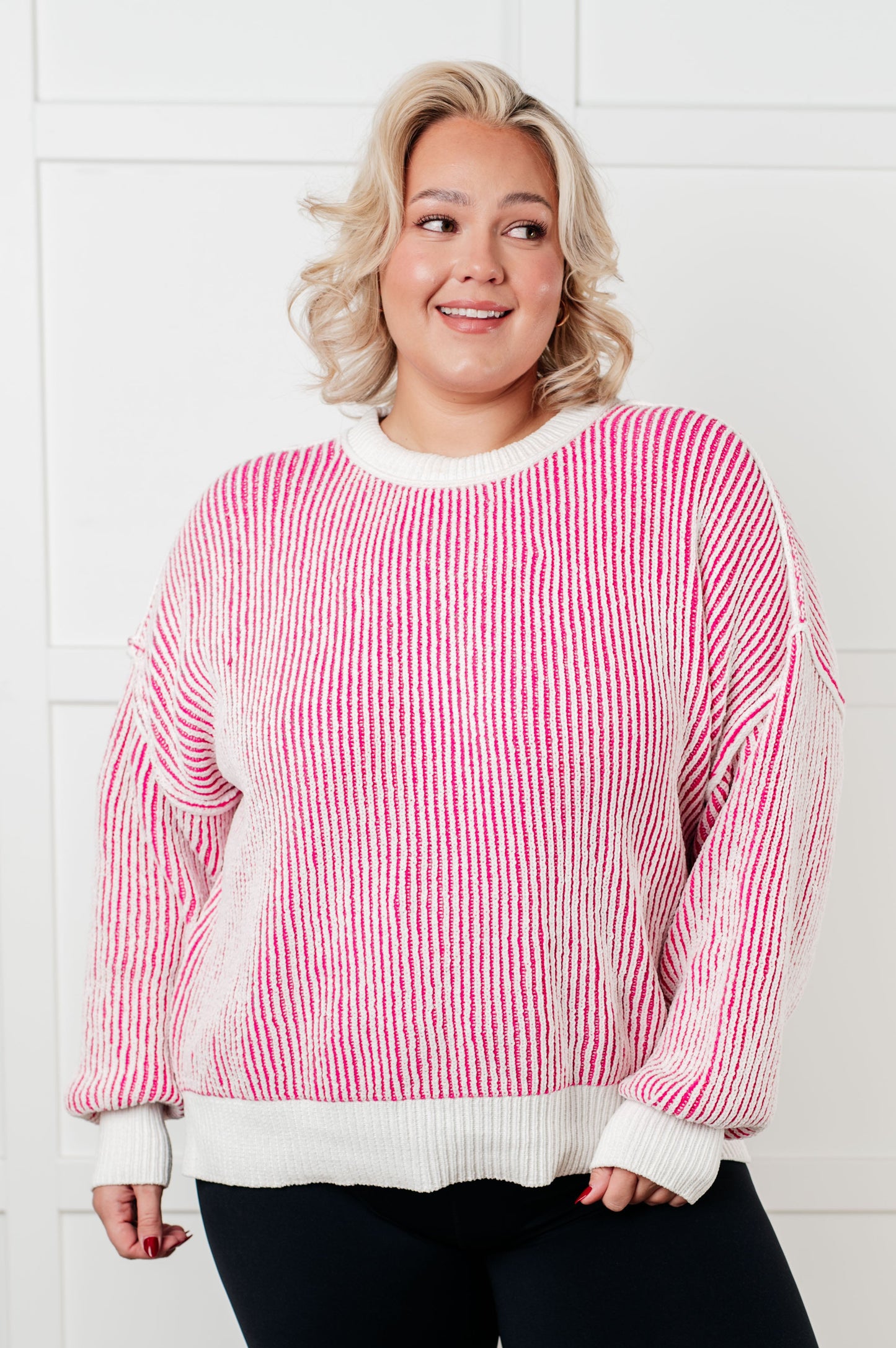 Least High Maintenance Ribbed Sweater, Pink