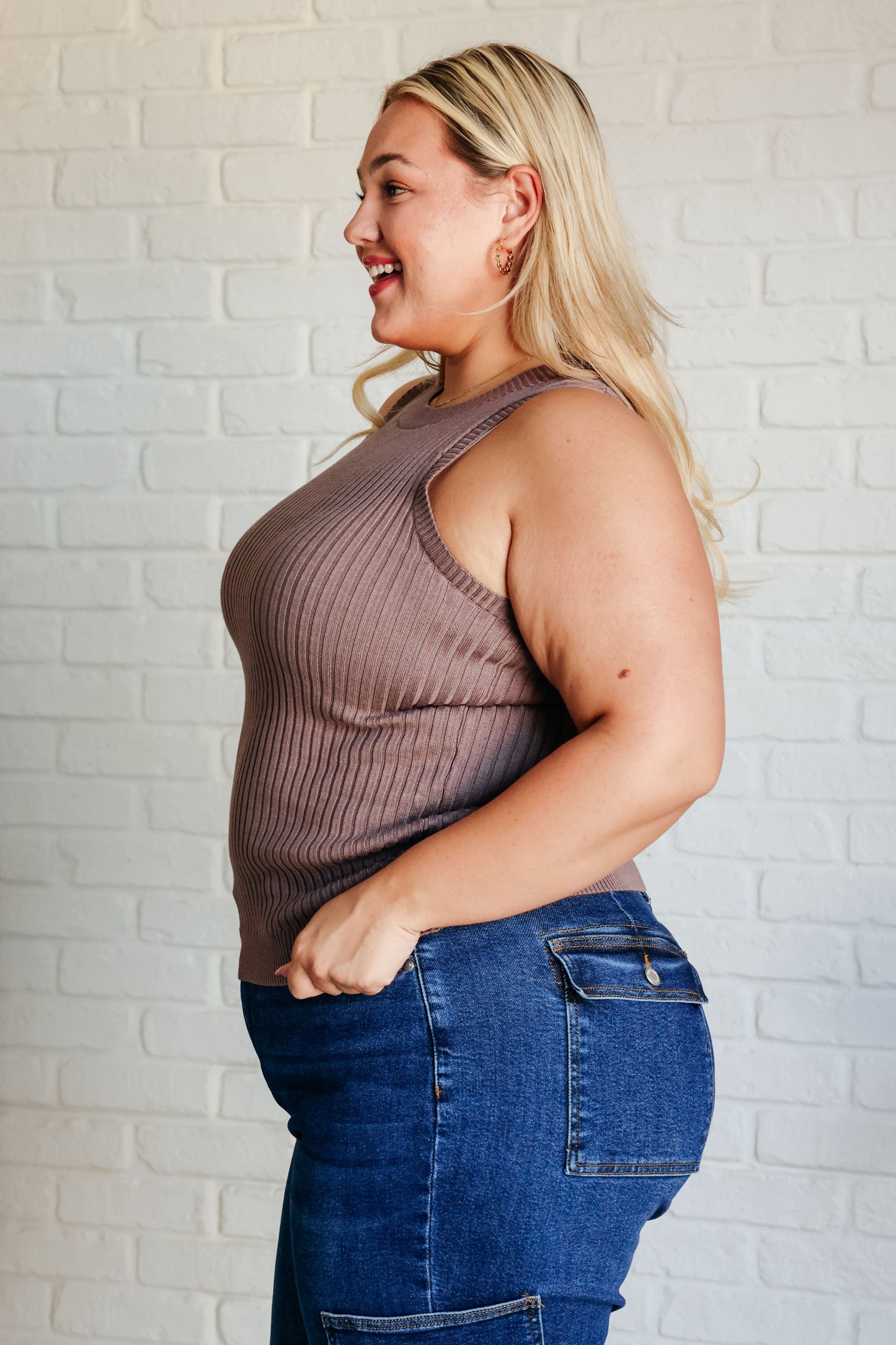Let Me Hear It Ribbed Sweater Tank Top
