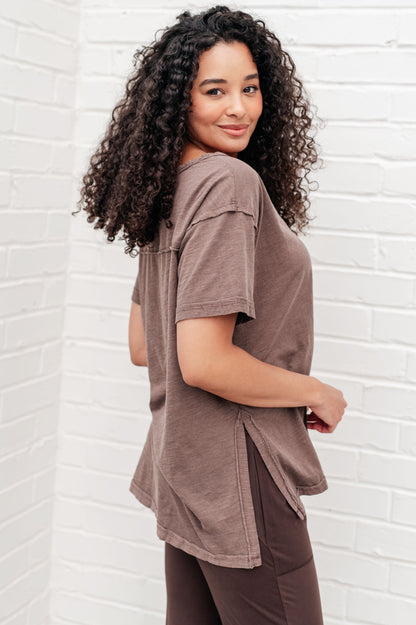 Let Me Live Relaxed Tee, Brown