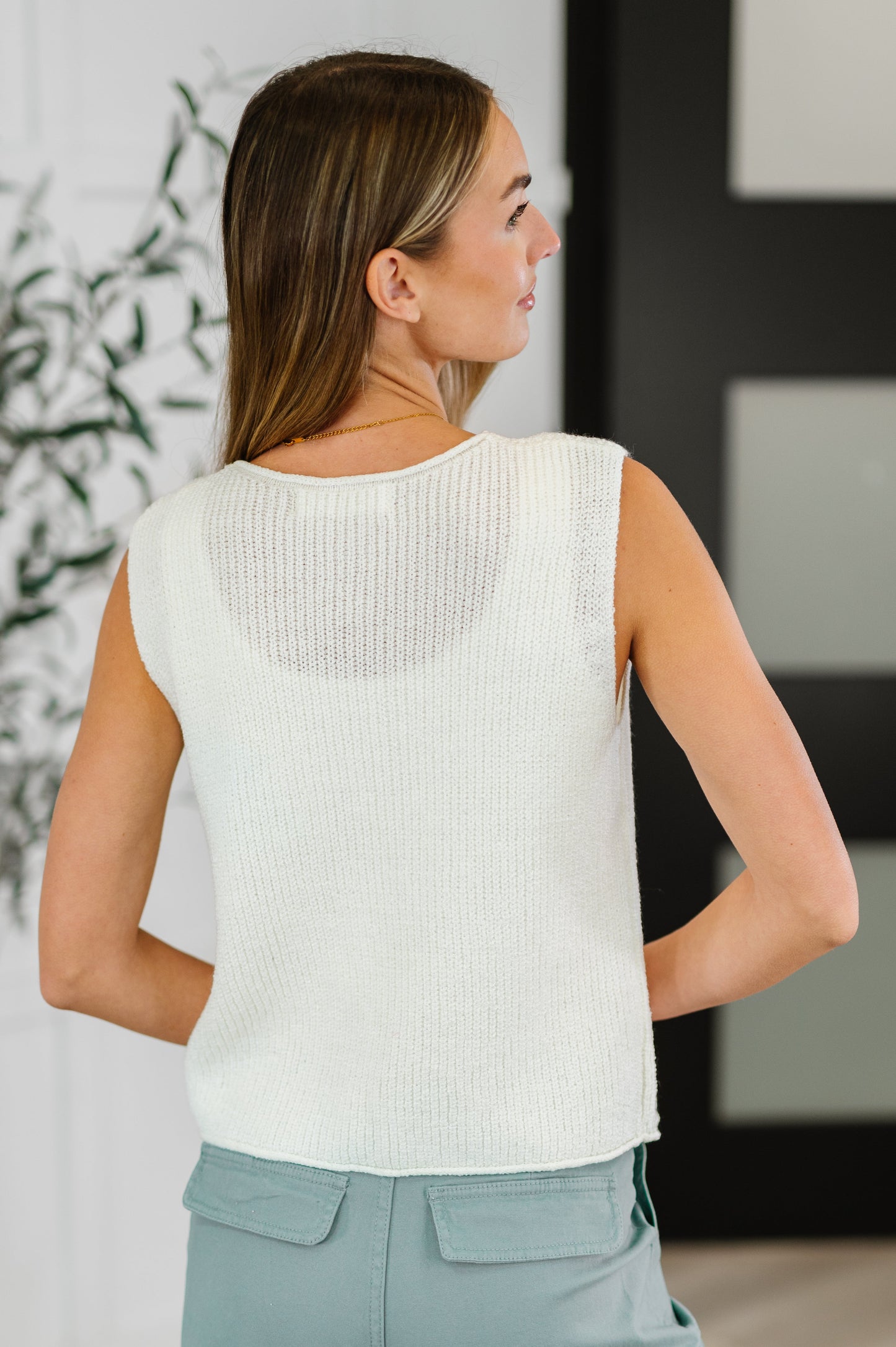 Willow Tie Front Knit Vest Top