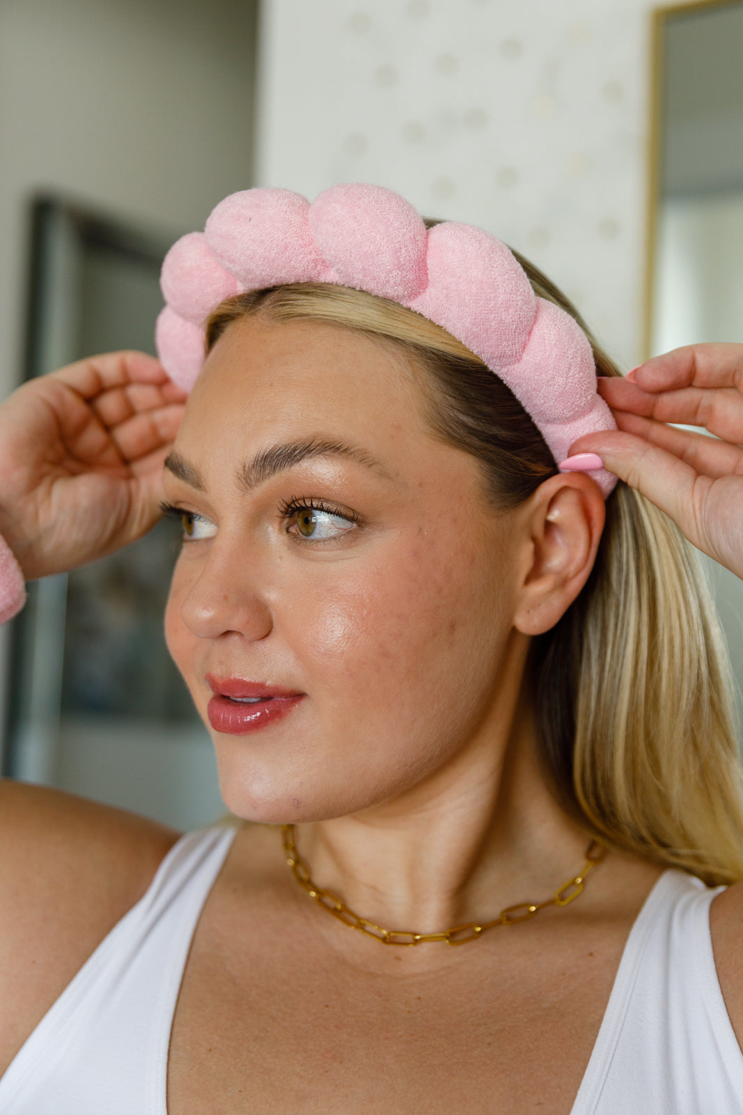 GRWM Headband & Wristband Set, Pink