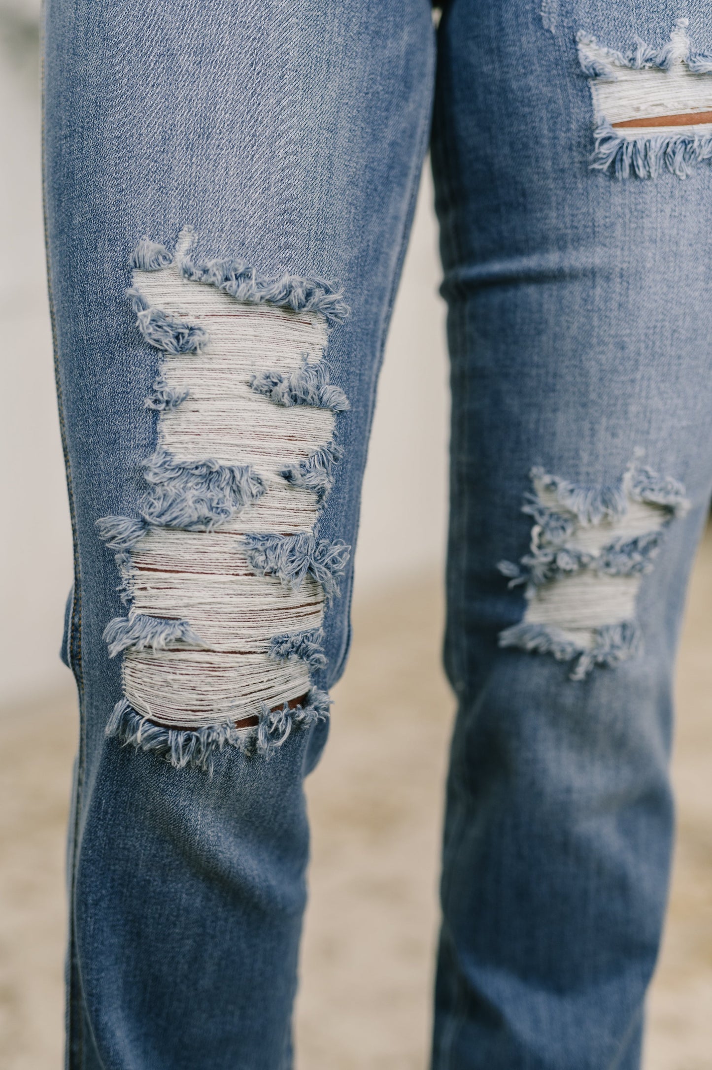 JUDY BLUE Maureen High Rise Distressed Bootcut Jeans