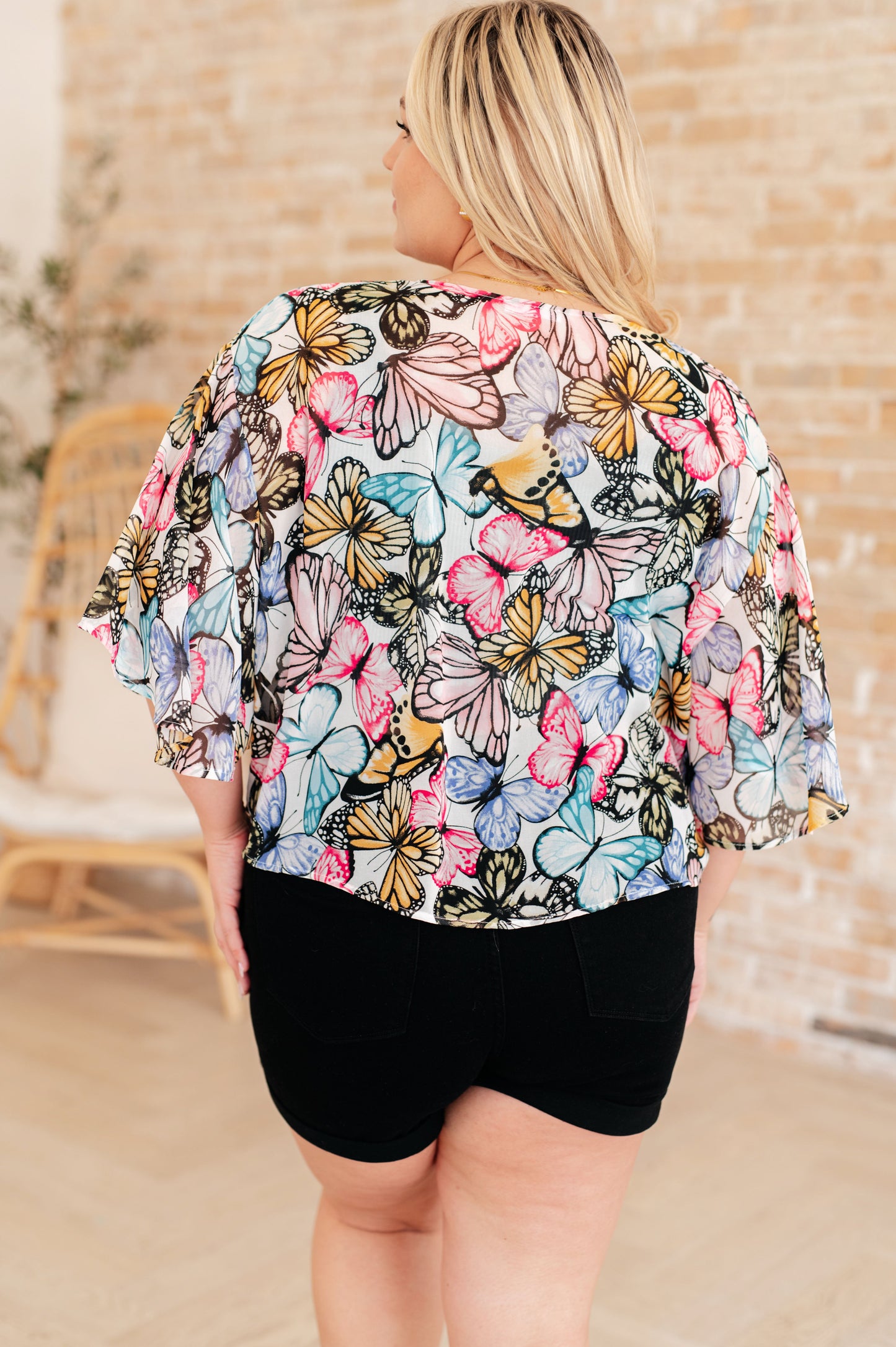 Monarch Tie Front Kimono Top