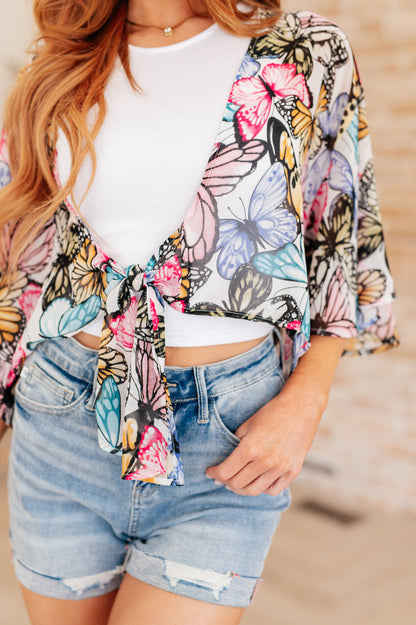 Monarch Tie Front Kimono Top