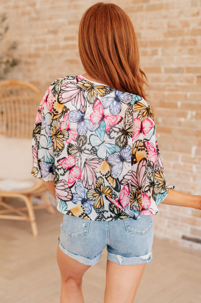 Monarch Tie Front Kimono Top