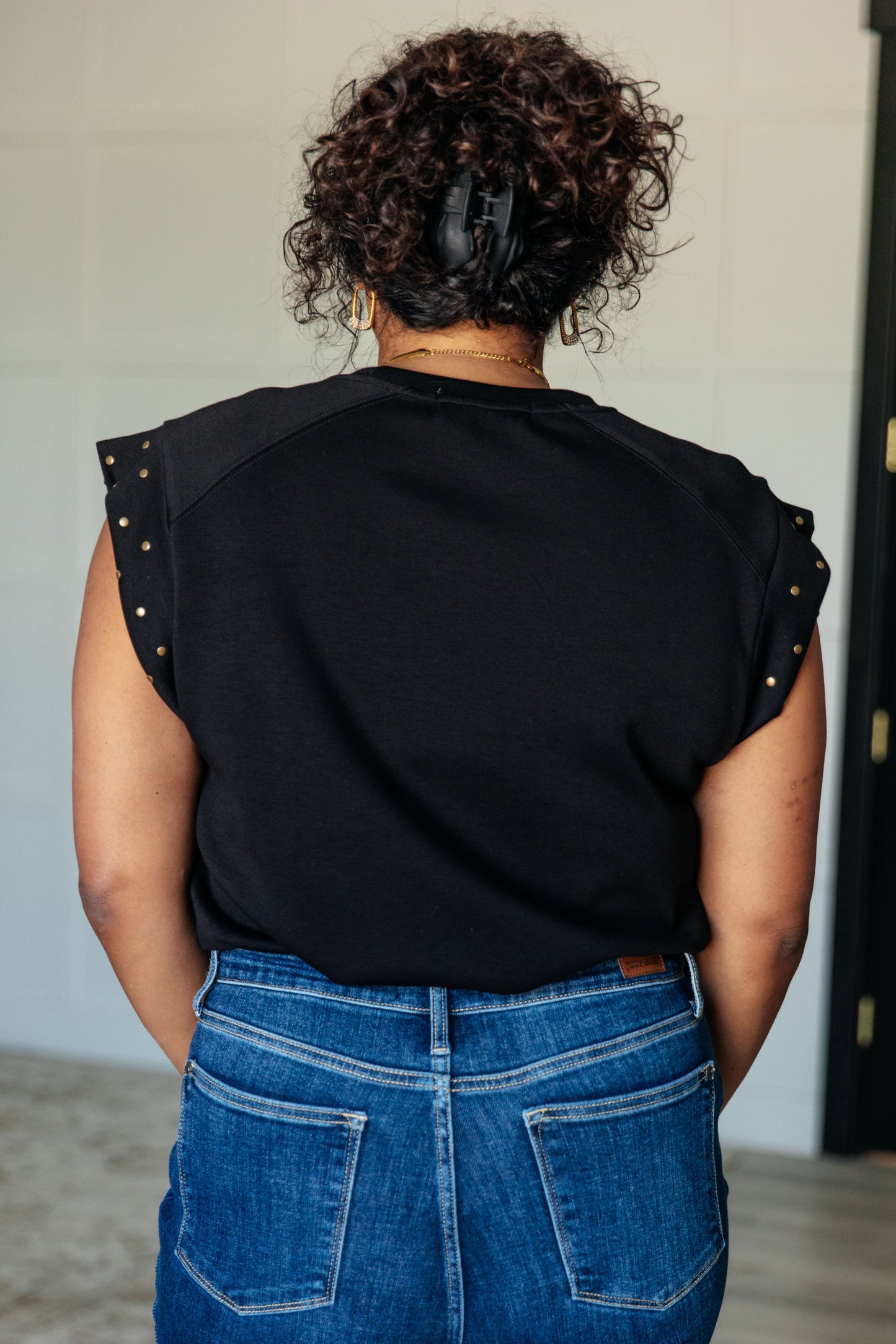 Rebel Studded Cap Sleeve Top