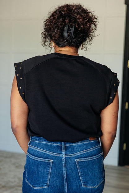 Rebel Studded Cap Sleeve Top