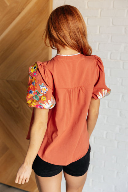 Terra Embroidered Floral Blouse