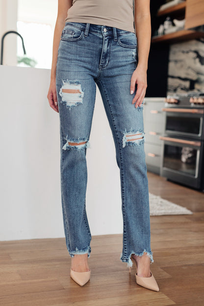 JUDY BLUE O'Hara Destroyed Straight Leg Jeans