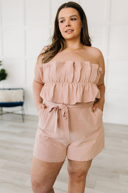 Pink Skies Linen Tie Romper