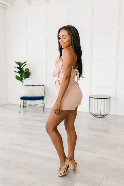 Pink Skies Linen Tie Romper