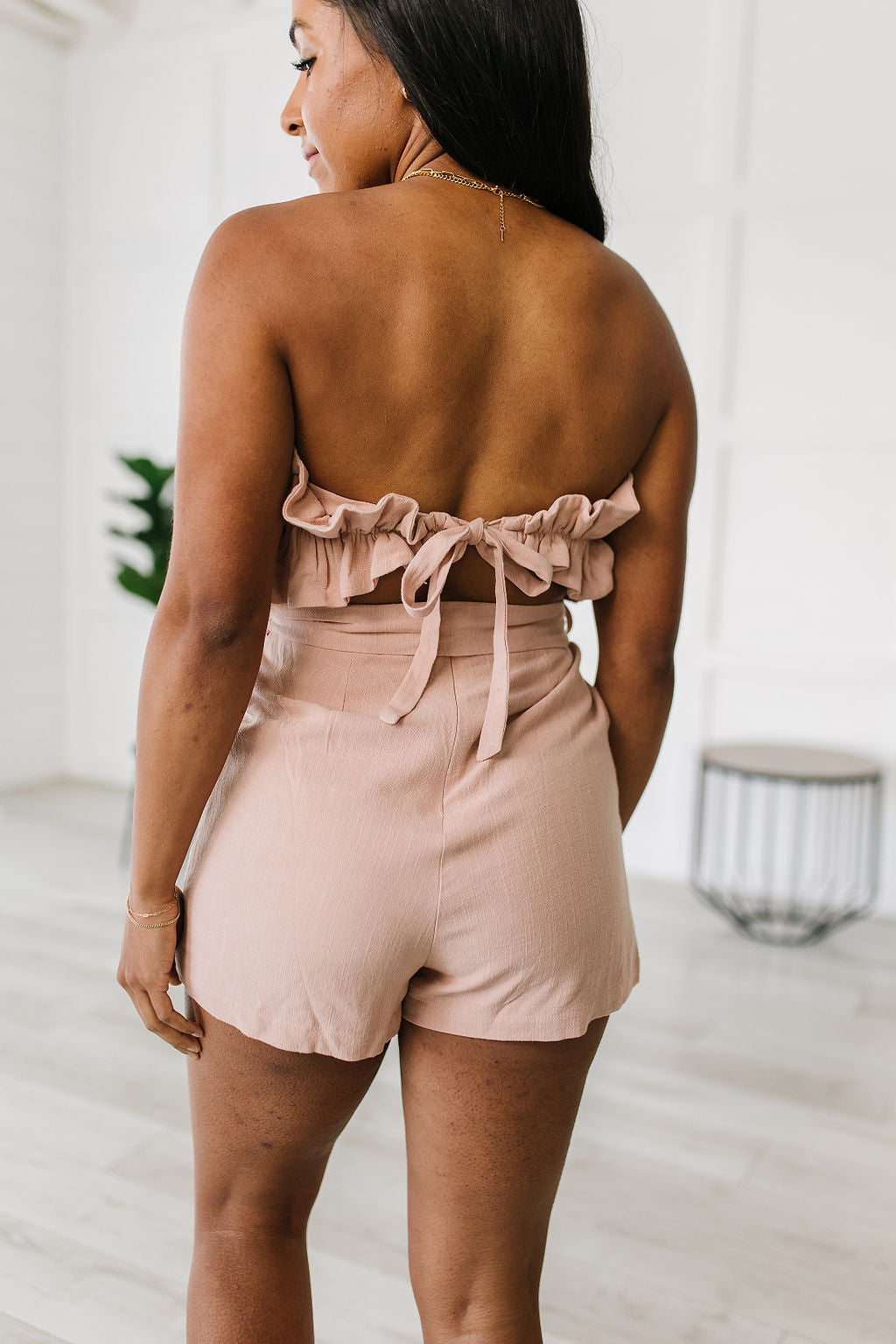 Pink Skies Linen Tie Romper