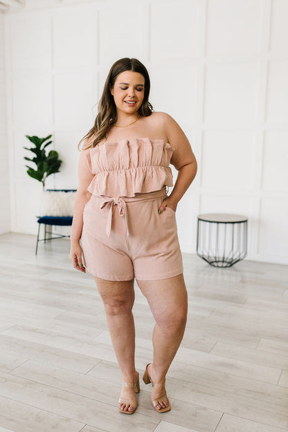 Pink Skies Linen Tie Romper