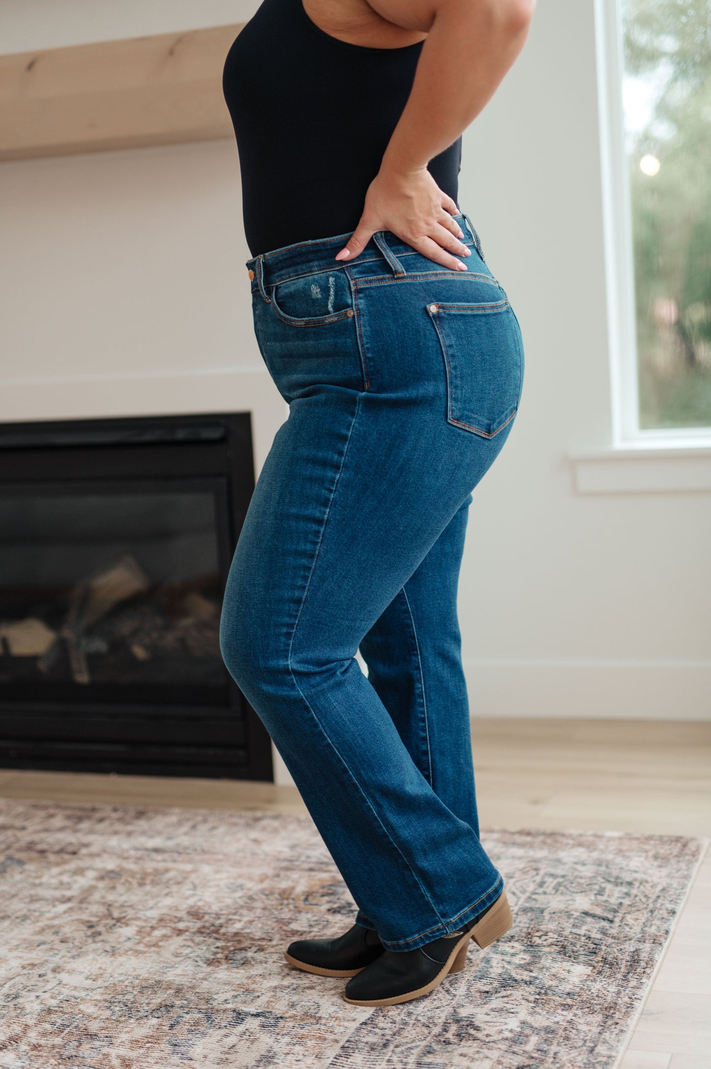 JUDY BLUE Pippa High Rise Button Fly Dad Jeans