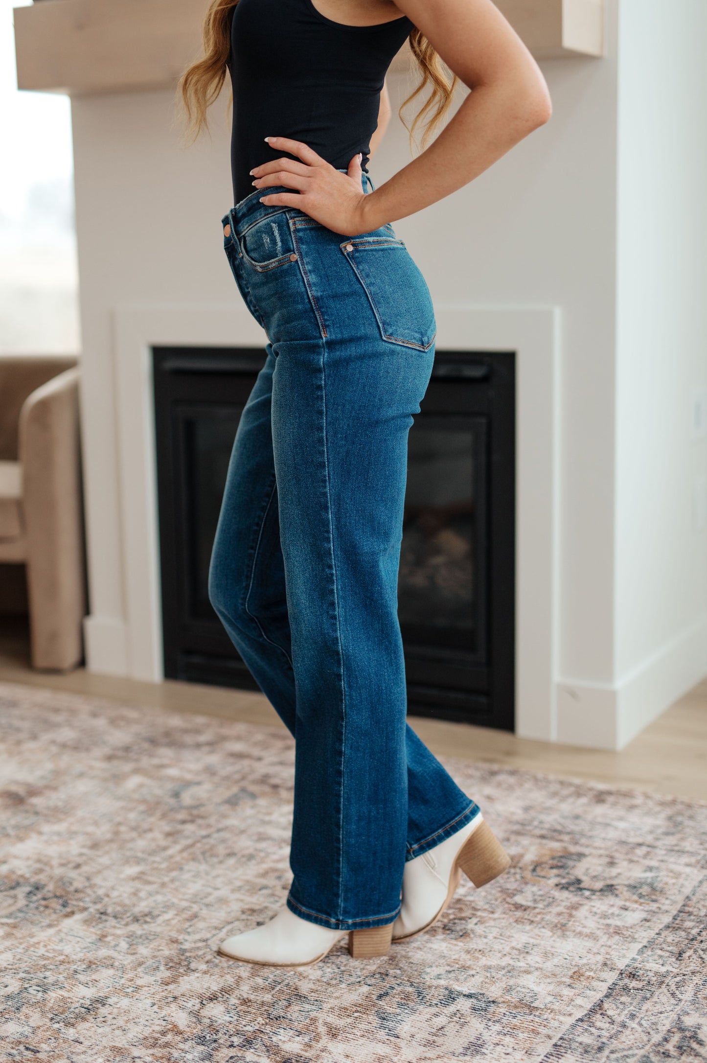 JUDY BLUE Pippa High Rise Button Fly Dad Jeans